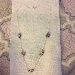 22” chevron and sterling silver necklace.
